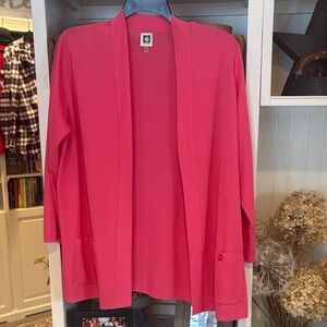 Anne Klein 3x Vibrant Pink Open Cardigan